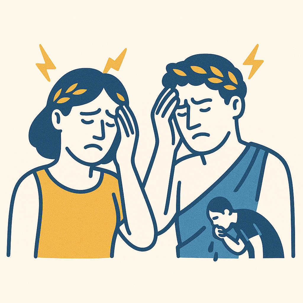 Roman character reflecting on consequences