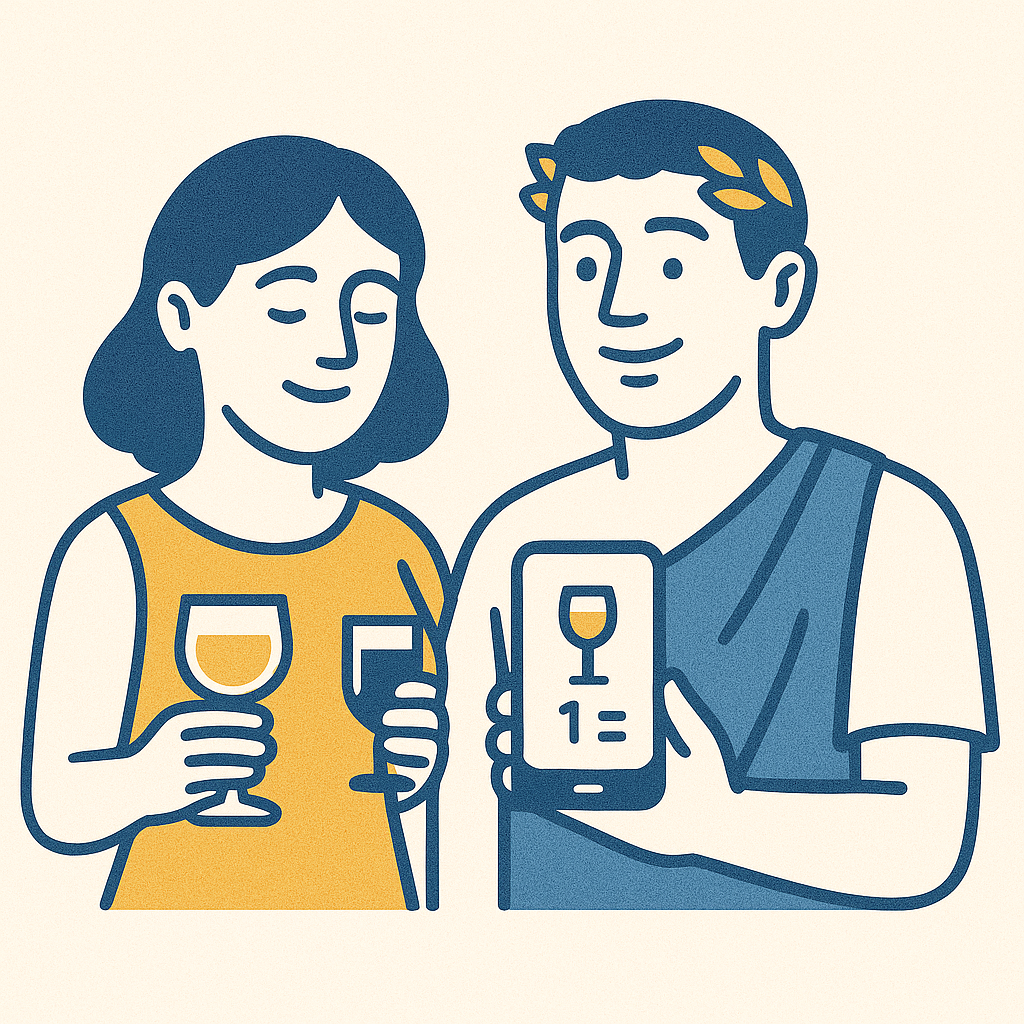 Roman character finding balance